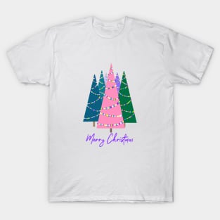 Colourful Christmas Trees and Christmas Lights T-Shirt